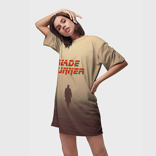 Женская длинная футболка Бегущий по лезвию / 3D-принт – фото 3