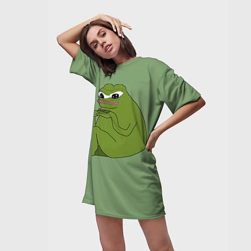 Женская длинная футболка Pepe / 3D-принт – фото 3