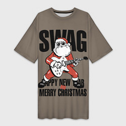 Футболка женская длинная SWAG, цвет: 3D-принт