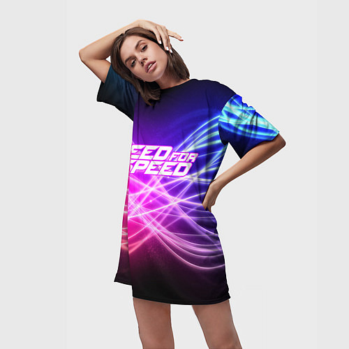 Женская длинная футболка NFS NEED FOR SPEED S / 3D-принт – фото 3