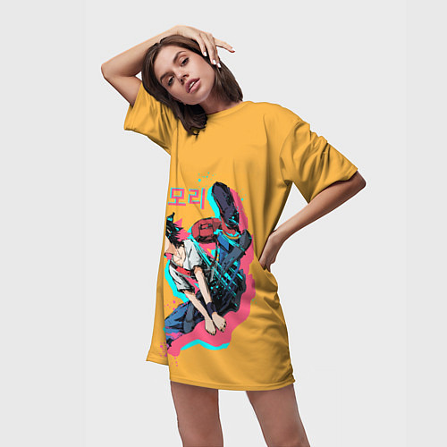 Женская длинная футболка MoRi Jin / 3D-принт – фото 3