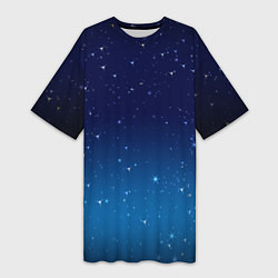 Футболка женская длинная Звездное небо, цвет: 3D-принт