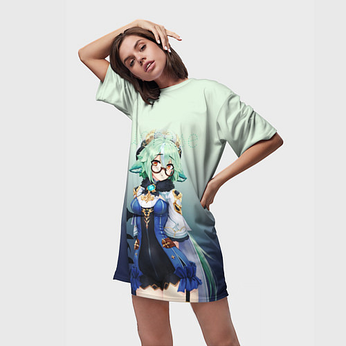 Женская длинная футболка Sucrose / 3D-принт – фото 3