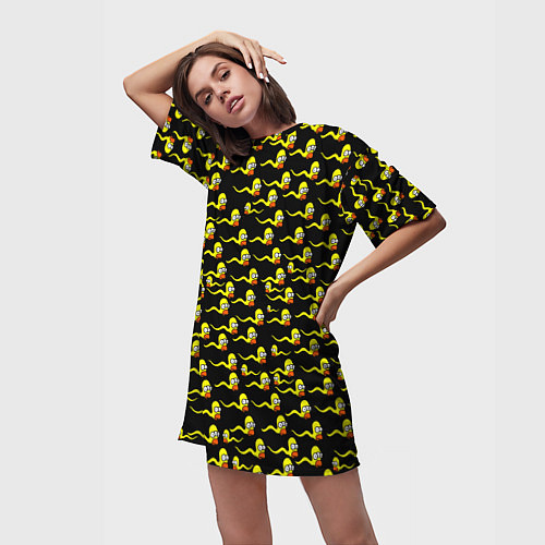 Женская длинная футболка Гомер / 3D-принт – фото 3