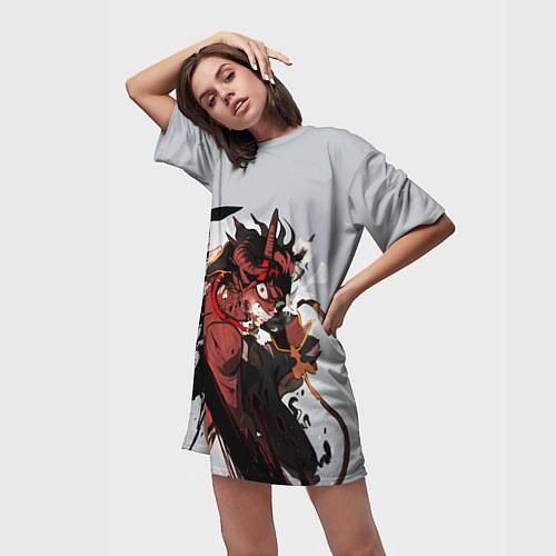 Женская длинная футболка Hell Asta / 3D-принт – фото 3