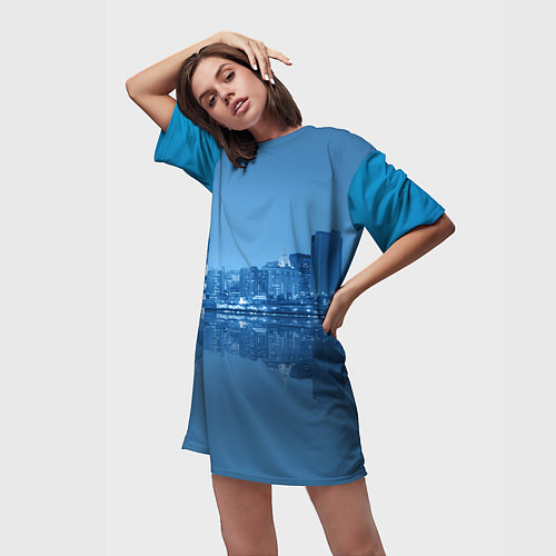 Женская длинная футболка New York / 3D-принт – фото 3