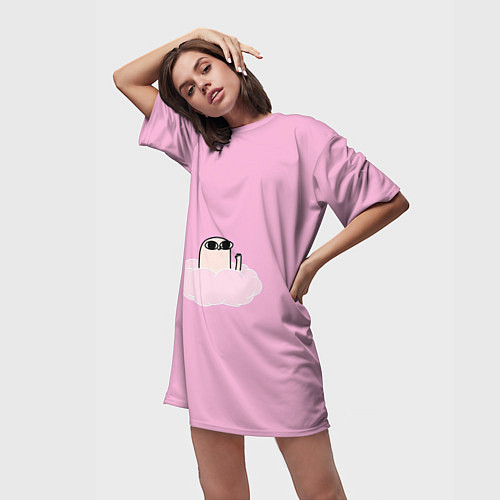 Женская длинная футболка Мем / 3D-принт – фото 3