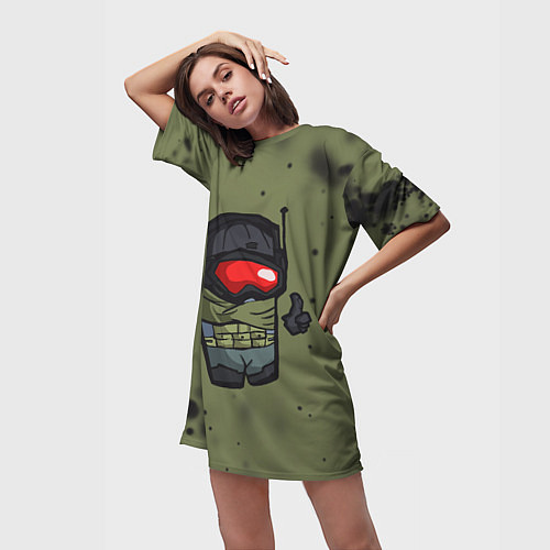 Женская длинная футболка AMONG US & CALL OF DUTY / 3D-принт – фото 3