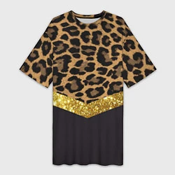 Женская длинная футболка Леопардовый принт