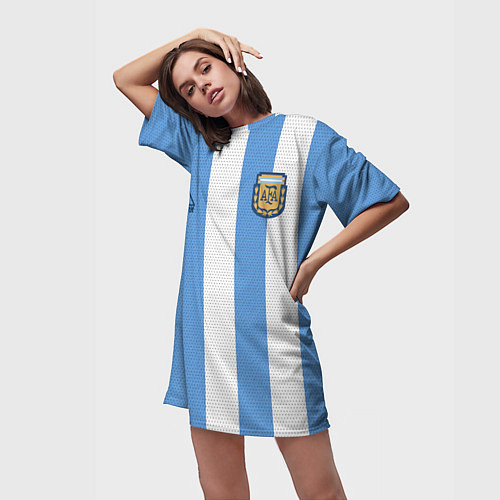 Женская длинная футболка Джерси Марадоны с автографом / 3D-принт – фото 3
