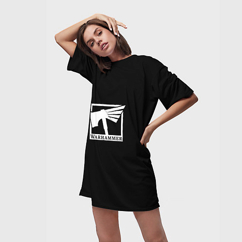 Женская длинная футболка Вархамер / 3D-принт – фото 3