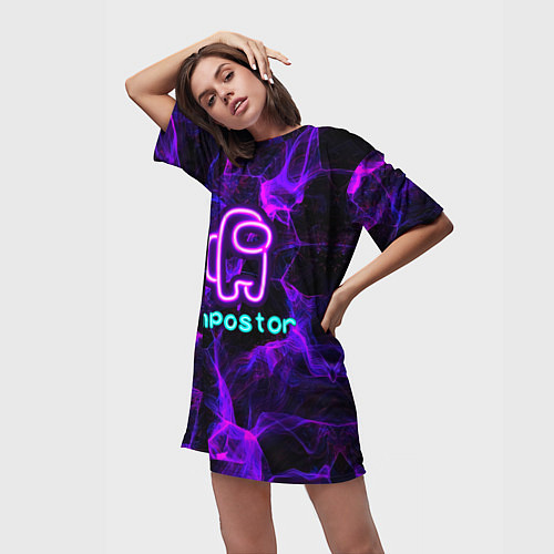 Женская длинная футболка Impostor / 3D-принт – фото 3