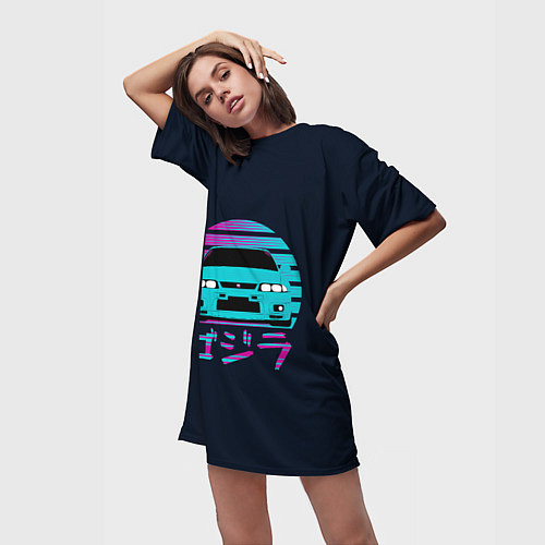 Женская длинная футболка Skyline R33 / 3D-принт – фото 3
