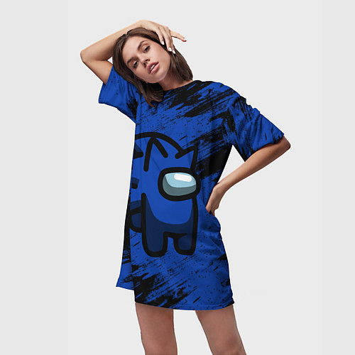 Женская длинная футболка AMONG US - СОНИК / 3D-принт – фото 3