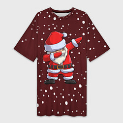 Футболка женская длинная Dab-Santa, цвет: 3D-принт