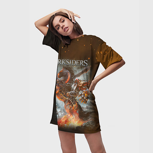 Женская длинная футболка Darksiders Z / 3D-принт – фото 3