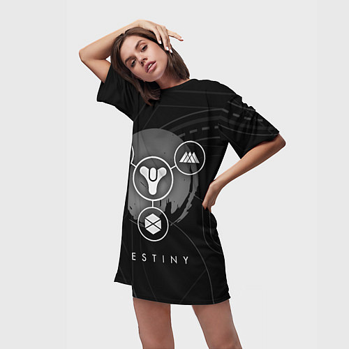 Женская длинная футболка DESTINY / 3D-принт – фото 3
