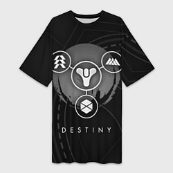 Футболка женская длинная DESTINY, цвет: 3D-принт