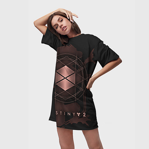 Женская длинная футболка DESTINY, TITAN / 3D-принт – фото 3