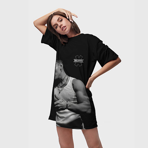 Женская длинная футболка NILETTO / 3D-принт – фото 3