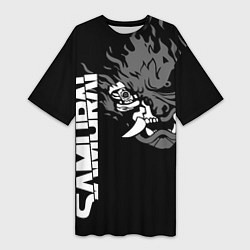 Футболка женская длинная SAMURAI 2077, цвет: 3D-принт