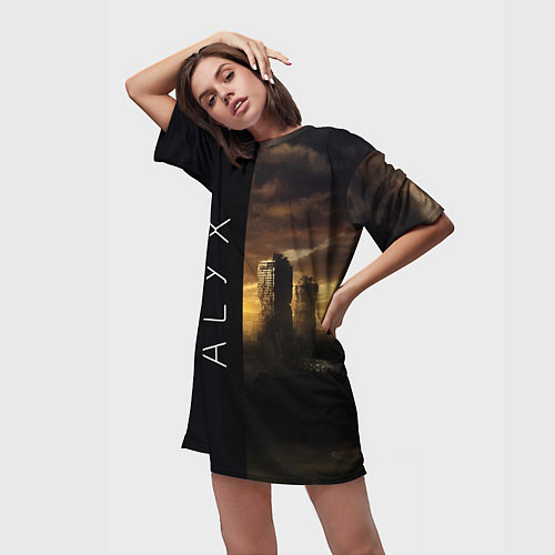 Женская длинная футболка Half-Life Alyx / 3D-принт – фото 3