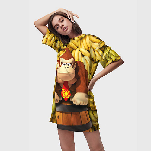 Женская длинная футболка Dk / 3D-принт – фото 3