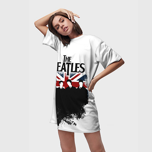 Женская длинная футболка THE BEATLES / 3D-принт – фото 3