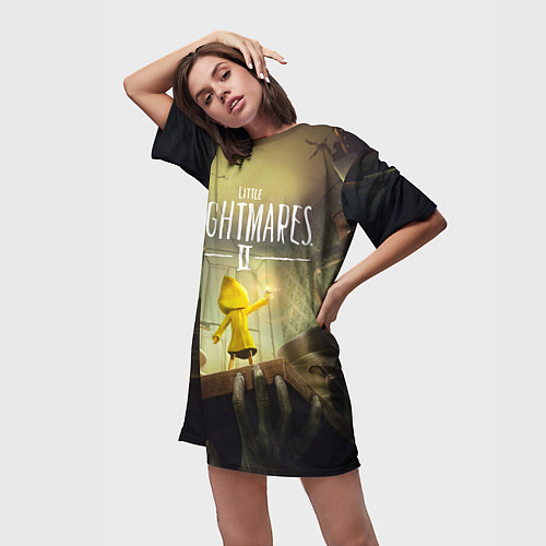 Женская длинная футболка Little Nightmares 2 / 3D-принт – фото 3