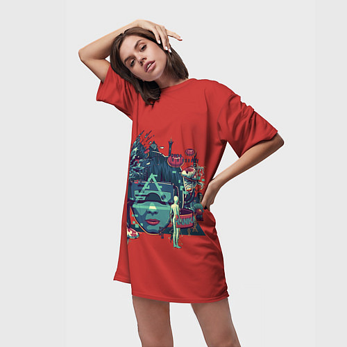 Женская длинная футболка Призрак в доспехах / 3D-принт – фото 3