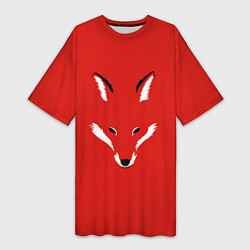 Футболка женская длинная Fox minimalism, цвет: 3D-принт