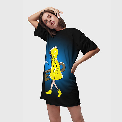 Женская длинная футболка Little Nightmares / 3D-принт – фото 3