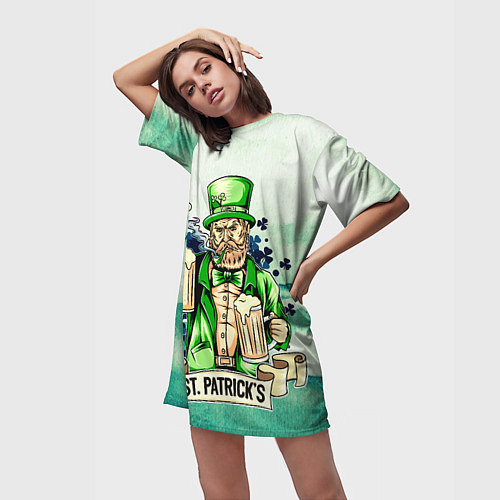 Женская длинная футболка За вас! / 3D-принт – фото 3