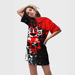 Футболка женская длинная Five Finger Death Punch 8, цвет: 3D-принт — фото 2