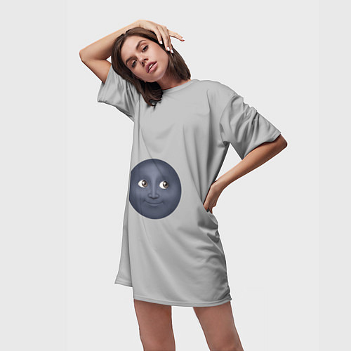 Женская длинная футболка Темная луна / 3D-принт – фото 3