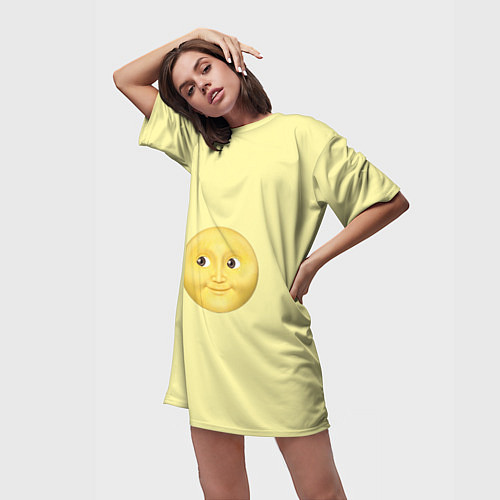 Женская длинная футболка Светлая луна / 3D-принт – фото 3