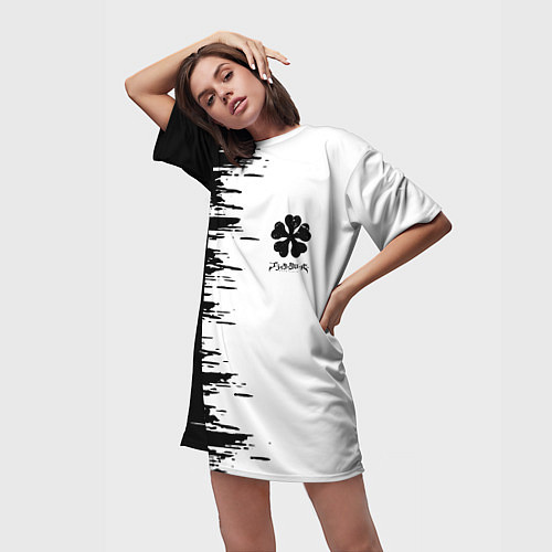 Женская длинная футболка Чёрный клевер, / 3D-принт – фото 3