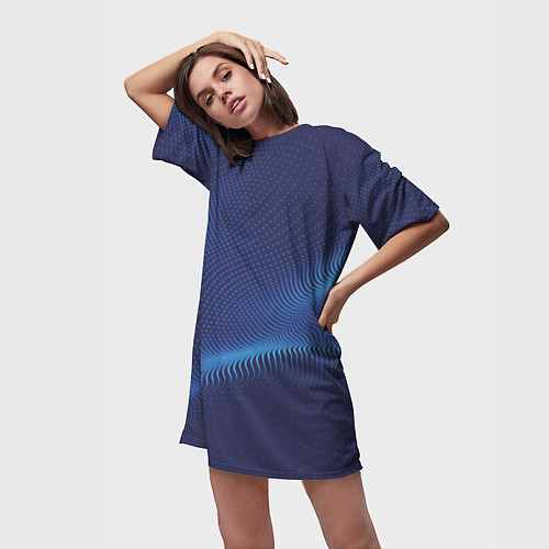 Женская длинная футболка 3D волна / 3D-принт – фото 3