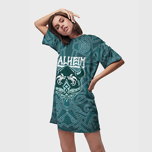 Женская длинная футболка Valheim / 3D-принт – фото 3