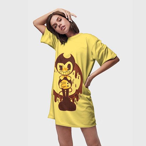 Женская длинная футболка BENDY - БЕНДИ / 3D-принт – фото 3
