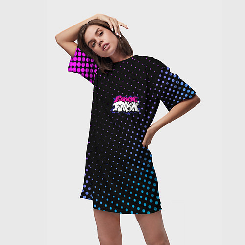 Женская длинная футболка Friday Night Funkin / 3D-принт – фото 3