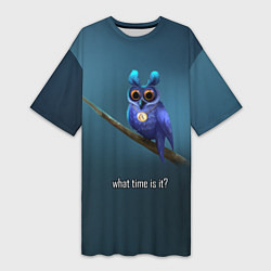 Футболка женская длинная Owl, цвет: 3D-принт