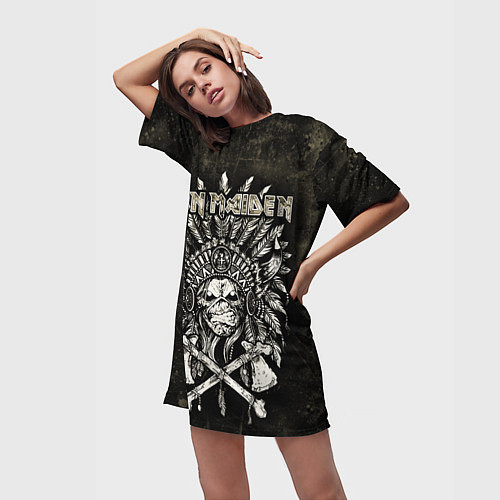 Женская длинная футболка IRON MADEN / 3D-принт – фото 3