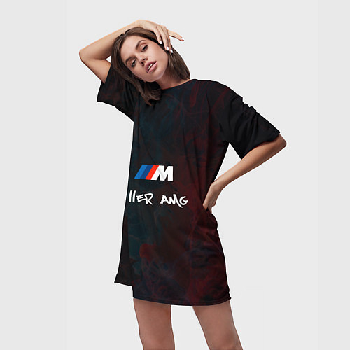Женская длинная футболка BMW M AMG Killer / 3D-принт – фото 3