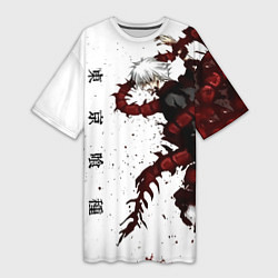 Футболка женская длинная Какуджа Токийский гуль, цвет: 3D-принт
