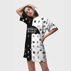 Футболка женская длинная Umbrella Academy, цвет: 3D-принт — фото 2