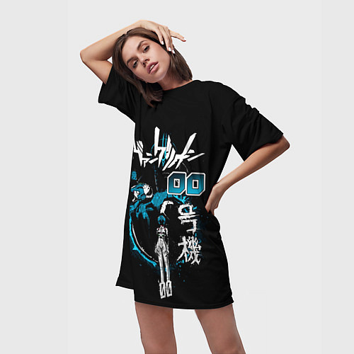 Женская длинная футболка Евангелион, EVA 00 / 3D-принт – фото 3