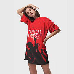 Футболка женская длинная Cannibal Corpse Труп Каннибала Z, цвет: 3D-принт — фото 2