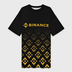 Футболка женская длинная BINANCE БИНАНС БИРЖА, цвет: 3D-принт