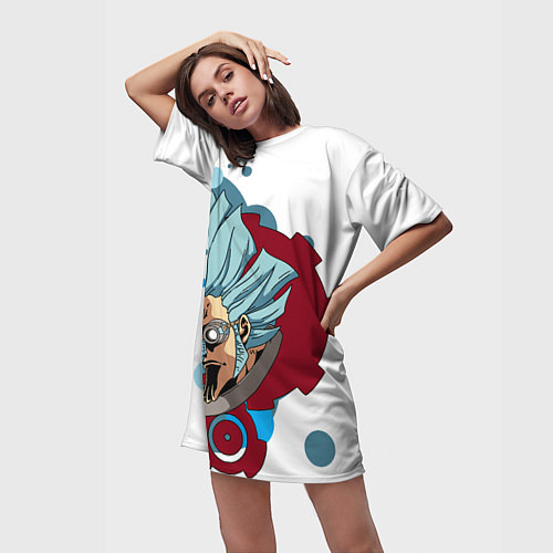 Женская длинная футболка Фрэнки / 3D-принт – фото 3
